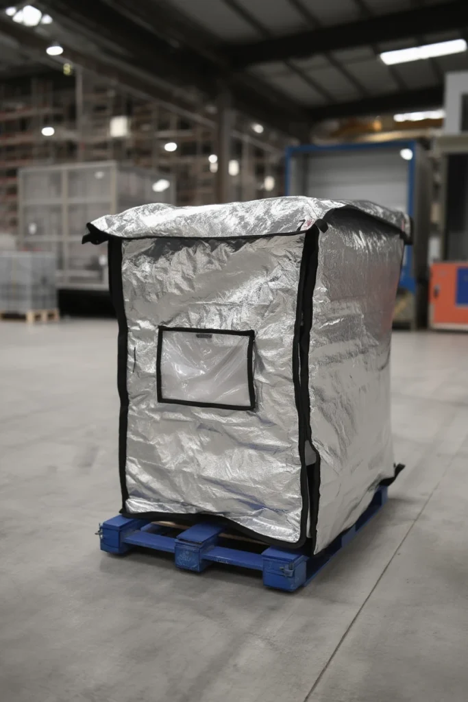 Insulated air cargo covers protecting temperature-sensitive goods during air freight transport