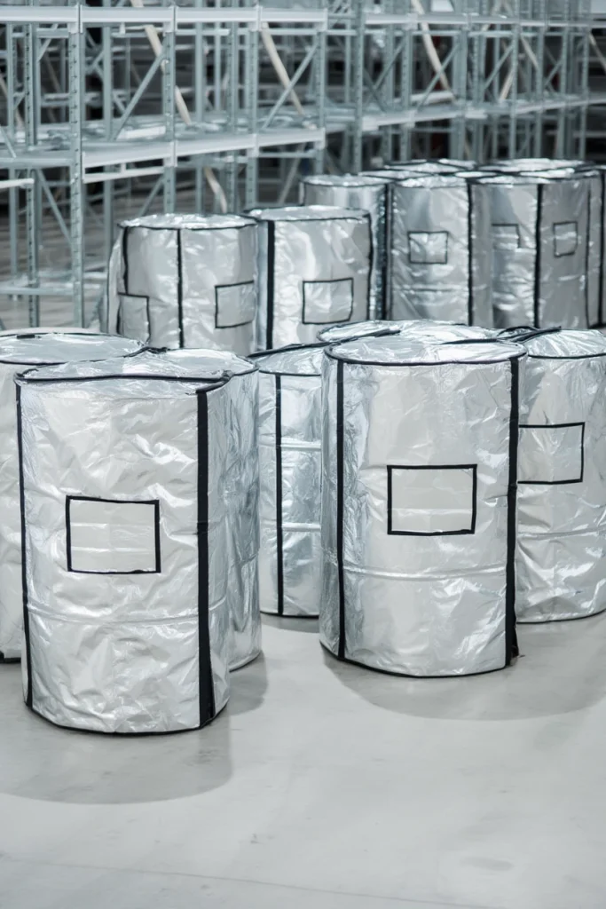 Insulated drum covers protecting temperature-sensitive contents during storage and transport