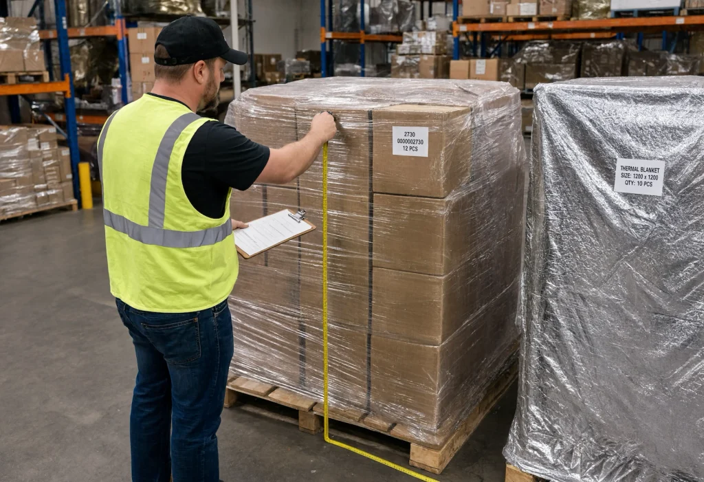 Measuring loaded pallet dimensions for custom thermal cover specification — Coversolutions South Africa